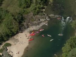 Gorges Du Tarn And Canoes Stock Footage