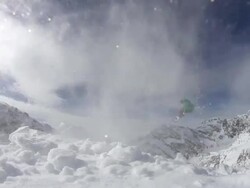 Snowboarder Jumps Stock Footage