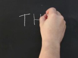 Writing &quot;The Big Bang&quot; on Blackboard - HD &amp; PAL Stock Footage