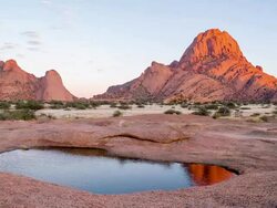 WS DS Pond At The Spitzkoppe Stock Footage