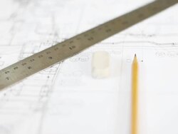 HD:Hand checking blueprint work. Stock Footage