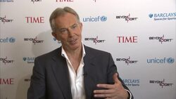 Frm UK PM Blair on Olympics bringing nations together, boost to UK, how London will do great job News Clip