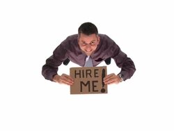 HD CRANE: Unemployed Businessman Stock Footage