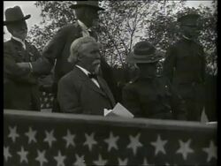 B/W elderly men at Civil War Veterans Reunion / Vicksburg, Mississippi / NO SOUND Stock Footage