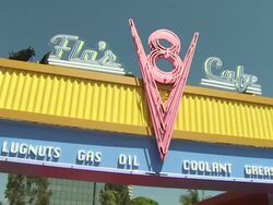ATMOSPHERE: Signage at the Disney/Pixar Celebrates the Launch of the World of Cars Online at Burbank CA. (Footage by WireImage Video/GettyImages) Stock Footage