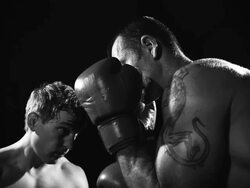 HD SUPER SLOW MO: Two Boxers Fighting Stock Footage