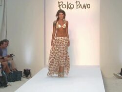 Models walk the runway during the Poko Pano swimwear 2012 show Stock Footage