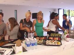 Kate Lang Johnson at the Muscle Milk Women's Fitness Retreat at Beverly Hills CA. (Footage by WireImage Video/GettyImages) Stock Footage