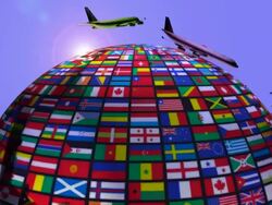 (Loop + Alpha) Planes around the World Stock Footage