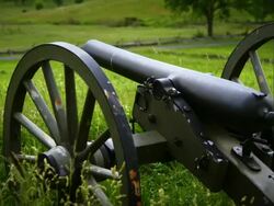 US Civil War Cannon Pan from Gettysburg National Military Park Stock Footage