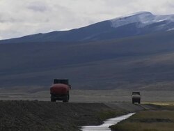 Block Shot Trucks on the road  Stock Footage