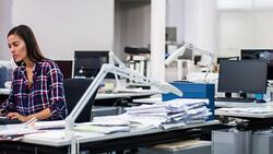 Portrait of a young Colombian female industrial designer Stock Footage