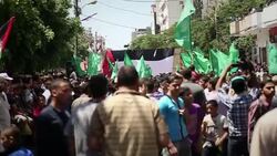 CLEAN : Palestinians attend Hamas rally after prayer News Clip