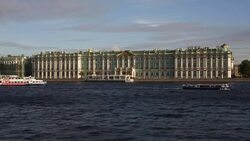 Russia, Saint Petersburg, Palace Square, the Hermitage, Winter Palace Stock Footage