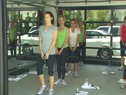 Christina Moore (c) at the Muscle Milk Women's Fitness Retreat at Beverly Hills CA. (Footage by WireImage Video/GettyImages) Stock Footage