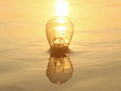 Electric lamp on the beach Stock Footage