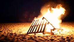Bonfire on the beach Stock Footage