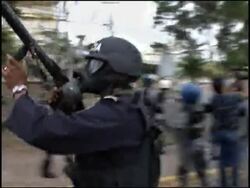 Police clash with protesters as crisis talks stall News Clip