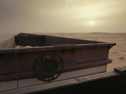 Mauritanian train from car perspective Stock Footage