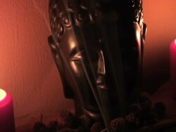 Hindu private votive little altar with burning candles Stock Footage