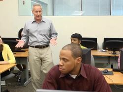 Male Instructing Adult Students Stock Footage