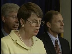 USA: ATTORNEY GENERAL RENO MICROSOFT PRESS CONFERENCE (2) News Clip