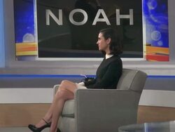 George Stephanopoulos & Jennifer Connelly (Noah) on the set of the Good Morning America show Stock Footage