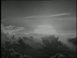 The Enola Gay bomber drops a nuclear bomb on Hiroshima. News Clip
