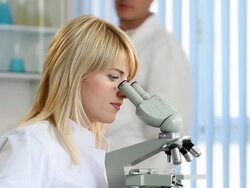 Scientists in lab Stock Footage