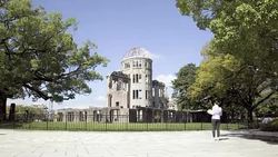 Japan, Hiroshima, Hiroshima Peace Memorial, Atomic Bomb Dome Stock Footage
