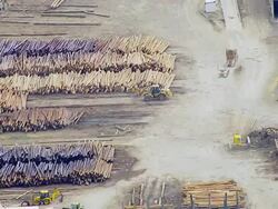  WS AERIAL ZO View of Woods recycle center / Adelaide, Australia Stock Footage