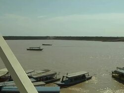 Pan Left Shot Tonlesap Lake Siem Reap Cambodia Stock Footage