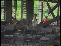 INDONESIA: ACEH: ELECTION VIOLENCE: 7 SCHOOLS BURNT DOWN News Clip