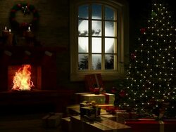 Living Room at Christmas Eve Stock Footage