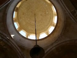 Noravank monastery, interior view of Surb Astvatsatsin church Stock Footage