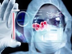 Scientist classifying bacteries sample in a laboratory Stock Footage