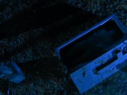 HD CRANE: Zombie Rising From The Coffin Stock Footage