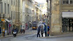 Video of tram in Lisbon in 4K Stock Footage