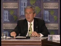 President Bush addresses Conversation on the Americas News Clip