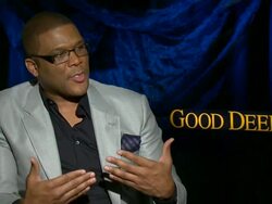 INTERVIEW: Tyler Perry on if he prefers acting or directing at the 'Good Deeds' Junket in Hollywood, CA 02/13/12 Stock Footage