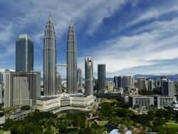  View over Kuala Lumpur City Centre (KLCC) & Petronas Towers, Kuala Lumpur, Malaysia, Stock Footage