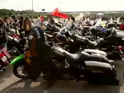 Harley Davidson Celebrates Its 110th Anniversary Stock Footage