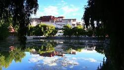 Sunrise at the Potala Palace Stock Footage