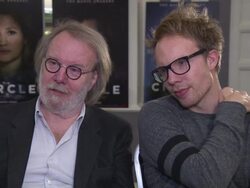 INTERVIEW - Benny Andersson, Ludvig Andersson on being producers, improving as producers, producing special effects at 'The Circle' Interview - 65th Berlin Film Festival Stock Footage