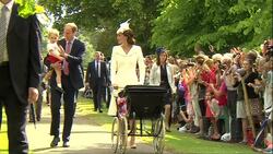 Prince William and Duchess of Cambridge Walking After Christening News Clip