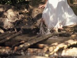 Young woman enjoying at forest, Kerala, India Stock Footage