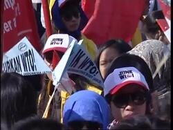 Protesters march, WTO spokesman News Clip