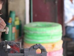 Worker working in a factory, Delhi, India Stock Footage
