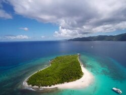 aerial video of Sandy Spit, British Virgin Islands Stock Footage