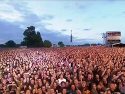 W/S EXT Concert Crowd Night Stock Footage